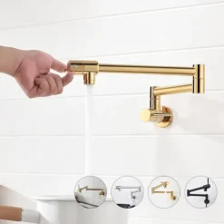 Kitchen faucet - Two Handles One Hole Electroplated Pot Filler Centerset Contemporary Kitchen Taps