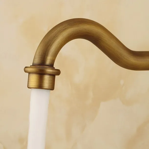 Kitchen faucet - Two Handles One Hole Antique Copper Standard Spout Centerset Contemporary / Antique Kitchen Taps