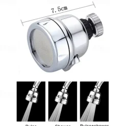 Kitchen Faucet Head Replacement 3 Mode, 360 Kitchen Sink Faucet Aerator Sprayer Attachment, Tap Accessories Water Saving Extend Nozzle Connect Adapter