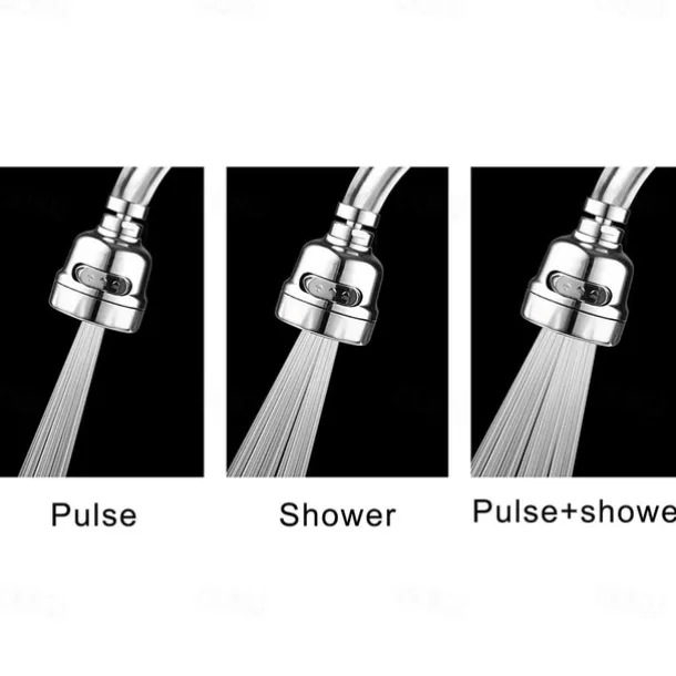 Kitchen Faucet Head Replacement 3 Mode, 360 Kitchen Sink Faucet Aerator Sprayer Attachment, Tap Accessories Water Saving Extend Nozzle Connect Adapter