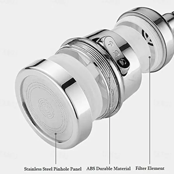 Kitchen Faucet Head Replacement 3 Mode, 360 Kitchen Sink Faucet Aerator Sprayer Attachment, Tap Accessories Water Saving Extend Nozzle Connect Adapter