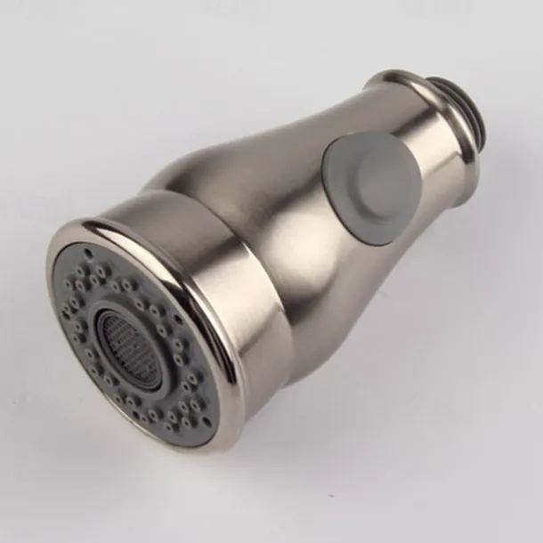 Kitchen Faucet Head Replacement Black Chrome Brushed, Pull Out Faucet Sprayer Head Nozzle Attachment Fittings Accessories, Aeration Spray Splash-proof Spout Adapter