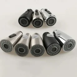 Kitchen Faucet Head Replacement Black Chrome, Pull Out Faucet Sprayer Head Nozzle Attachment Fittings Accessories, Aeration Spray Splash-proof Spout