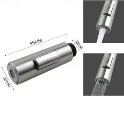 Kitchen Faucet Head Replacement Black Chrome, Pull Out Faucet Sprayer Head Nozzle Attachment Fittings Accessories, Aeration Spray Splash-proof Spout