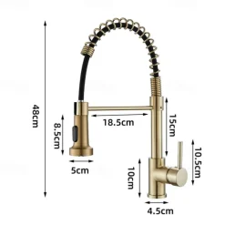 Kitchen Faucet Pull Donw High Arc Spout, 360 Swivel Single Handle Sink Mixer Taps, Kitchen Vessel Tap with Hot and Cold Water Hose