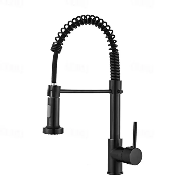 Kitchen Faucet Pull Donw High Arc Spout, 360 Swivel Single Handle Sink Mixer Taps, Kitchen Vessel Tap with Hot and Cold Water Hose