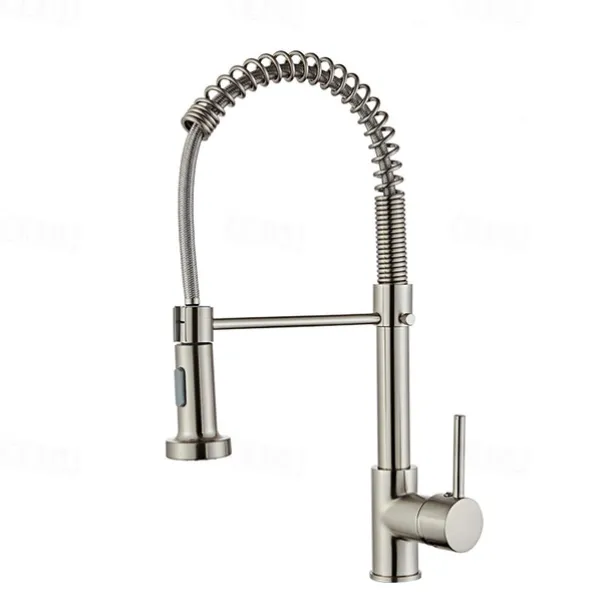 Kitchen Faucet Pull Donw High Arc Spout, 360 Swivel Single Handle Sink Mixer Taps, Kitchen Vessel Tap with Hot and Cold Water Hose