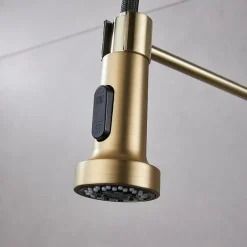 Kitchen Faucet Pull Donw High Arc Spout, 360 Swivel Single Handle Sink Mixer Taps, Kitchen Vessel Tap with Hot and Cold Water Hose