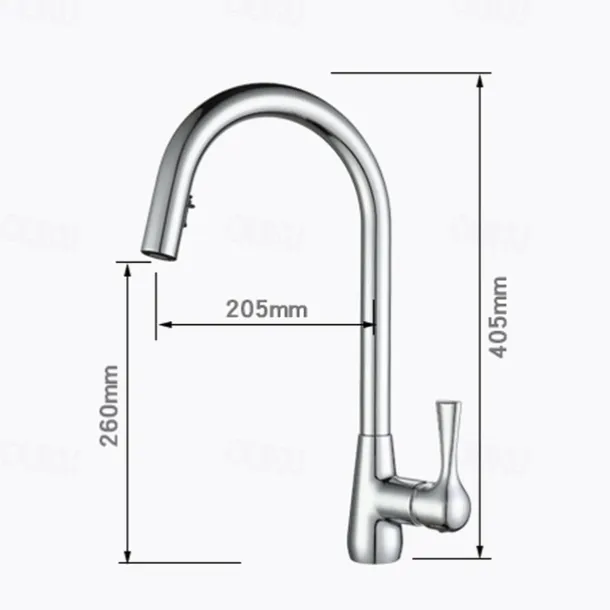 Kitchen Faucet with Pull-out Spray - Single Handle One Hole Electroplated / Painted Finishes Pull-out / Pull-down / Standard Spout / Tall / High Arc Centerset Modern Contemporary Kitchen Taps