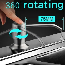 Kitchen Faucet with Pullout Spray and Soap Dispenser Sets Single Handle Two Holes Pull Out/Rotatable/Multifunction Standard Spout, Brass Tall-High Arc Deck Mounted Kitchen Faucet