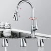 Kitchen Faucet with Pull-out Spray,Single Handle One Hole Rotatable Electroplated Pull-out / Pull-down / Standard Spout / Tall / High Arc Centerset Modern Contemporary Style Kitchen Taps