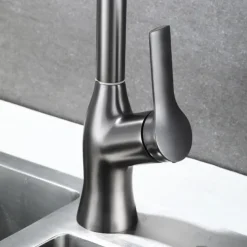 Kitchen Faucet with Pull-out Spray,Single Handle One Hole Rotatable Electroplated Pull-out / Pull-down / Standard Spout / Tall / High Arc Centerset Modern Contemporary Style Kitchen Taps