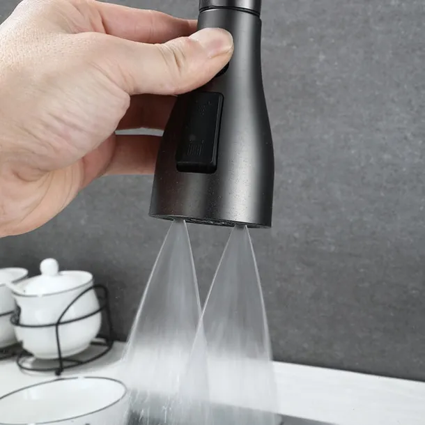 Kitchen Faucet with Pull-out Spray,Single Handle One Hole Rotatable Electroplated Pull-out / Pull-down / Standard Spout / Tall / High Arc Centerset Modern Contemporary Style Kitchen Taps