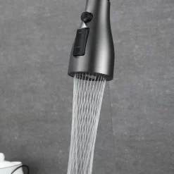 Kitchen Faucet with Pull-out Spray,Single Handle One Hole Rotatable Electroplated Pull-out / Pull-down / Standard Spout / Tall / High Arc Centerset Modern Contemporary Style Kitchen Taps