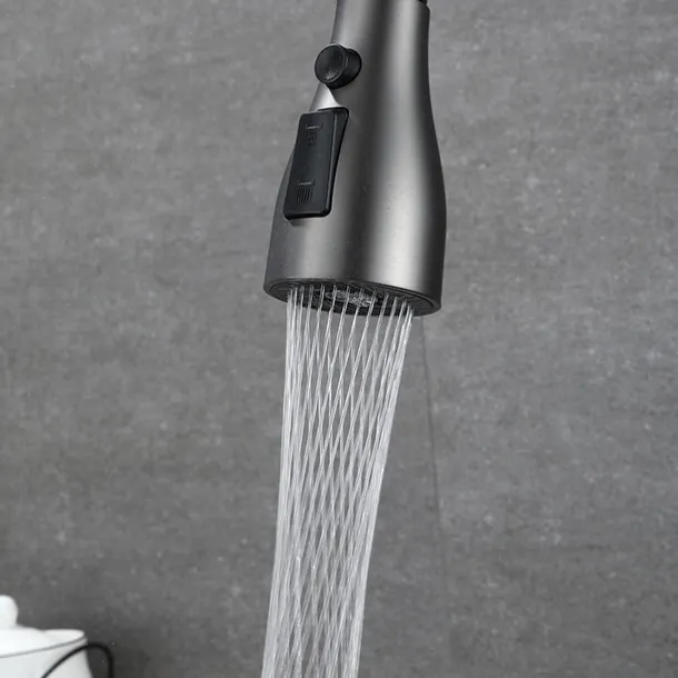 Kitchen Faucet with Pull-out Spray,Single Handle One Hole Rotatable Electroplated Pull-out / Pull-down / Standard Spout / Tall / High Arc Centerset Modern Contemporary Style Kitchen Taps