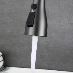 Kitchen Faucet with Pull-out Spray,Single Handle One Hole Rotatable Electroplated Pull-out / Pull-down / Standard Spout / Tall / High Arc Centerset Modern Contemporary Style Kitchen Taps