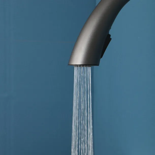 Kitchen Faucet with Pull-out Spray 360° Rotated Single Handle One Hole Minimalist Modern Contemporary Kitchen Taps