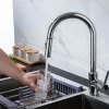 Kitchen Faucet with Pull-out Spray,Single Handle One Hole 2-modes Brass Kitchen Taps