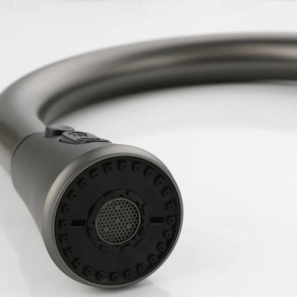 Kitchen Faucet with Sprayer,Pull-out 3-Function Button Design Single Handle One Hole Tall High Arc Modern Contemporary Kitchen Taps