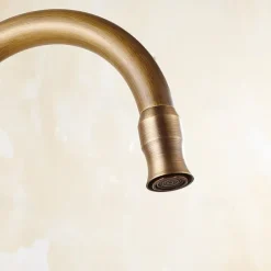 Kitchen Faucet,Antique Brass Single Handle One Hole Standard Spout Centerset Contemporary Rotatable Kitchen Taps with Cold and Hot Switch