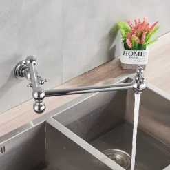 Kitchen Faucet,Kitchen Faucet,Wall Mounted Pot Filler,Brass Foldable Kitchen Tap