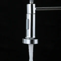 Kitchen Faucets 304 Stainless Steel Single Handle Single Lever Pull Down Sprayer Spring Kitchen Sink Faucet Brushed Nickel