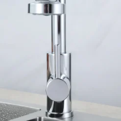 Kitchen Faucets 304 Stainless Steel Single Handle Single Lever Pull Down Sprayer Spring Kitchen Sink Faucet Brushed Nickel