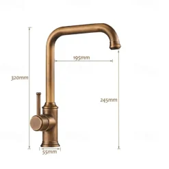 Kitchen Faucet,Single Handle Brass/Black Nickel One Hole Standard Spout,Filter, Brass Kitchen Faucet Contain with Cold and Hot Water