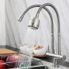 Kitchen Faucet,SUS304 Stainless Steel Brushed Nickel 2-modes Single Handle One Hole Standard Spout Contemporary Kitchen Taps