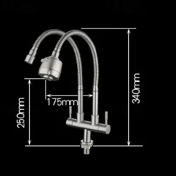 Kitchen Faucet,SUS304 Stainless Steel Brushed Nickel 2-modes Single Handle One Hole Standard Spout Contemporary Kitchen Taps