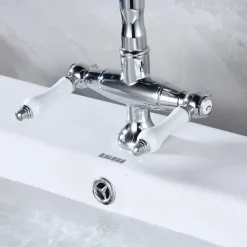 Kitchen Faucet,Two Handles One Hole Antique Brass / Electroplated / Painted Finishes Standard Spout Centerset Antique Kitchen Taps