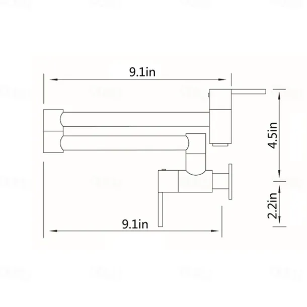 Kitchen Faucet,Wall Mounted Pot Filler Two Handles One Hole Contemporary Kitchen Taps