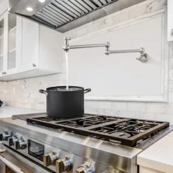 Kitchen Faucet,Wall Mounted Pot Filler Brass Two Handles One Hole Nickel Brushed Foldable Faucet