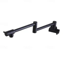 Kitchen Faucet,Wall Mounted Pot Filler Black Single Handle One Hole Multi-Ply Pot Filler Foldable Contemporary Kitchen Taps