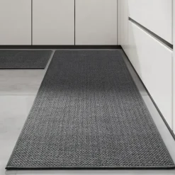 Kitchen Rugs & Mats Non-Skid WashableAnti-Fatigue, Non-Slip Absorbent Woven Runner Rubber Backed for Floors, Machine Washable Farmhouse Standing Mats for Sink, Laundry Room, Hallway