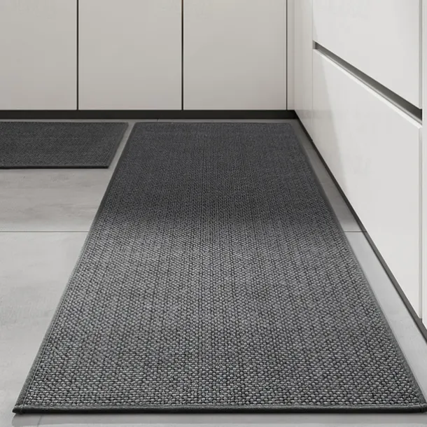 Kitchen Rugs & Mats Non-Skid WashableAnti-Fatigue, Non-Slip Absorbent Woven Runner Rubber Backed for Floors, Machine Washable Farmhouse Standing Mats for Sink, Laundry Room, Hallway