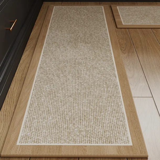 Kitchen Rugs & Mats Non-Skid WashableAnti-Fatigue, Non-Slip Absorbent Woven Runner Rubber Backed for Floors, Machine Washable Farmhouse Standing Mats for Sink, Laundry Room, Hallway