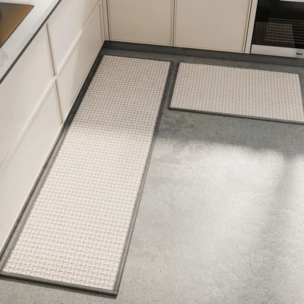 Kitchen Rugs & Mats Non-Skid WashableAnti-Fatigue, Non-Slip Absorbent Woven Runner Rubber Backed for Floors, Machine Washable Farmhouse Standing Mats for Sink, Laundry Room, Hallway