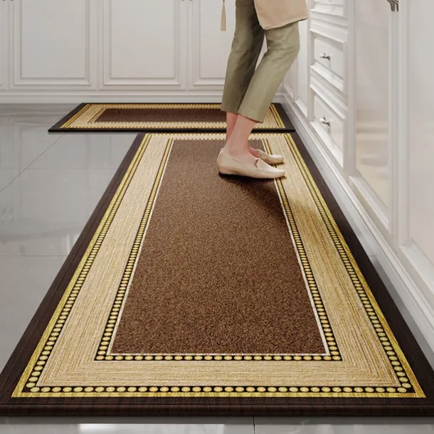 Kitchen Rugs & Mats Non-Skid WashableAnti-Fatigue, Non-Slip Absorbent Woven Runner Rubber Backed for Floors, Machine Washable Farmhouse Standing Mats for Sink, Laundry Room, Hallway