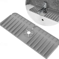 Kitchen Silicone Faucet Mat Sink Splash Guard Faucet Drainage Mat Drying Pad Kitchen Bathroom Countertop Protection Mat