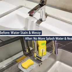 Kitchen Silicone Faucet Mat Sink Splash Guard Faucet Drainage Mat Drying Pad Kitchen Bathroom Countertop Protection Mat