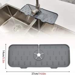Kitchen Silicone Faucet Mat Sink Splash Guard Faucet Drainage Mat Drying Pad Kitchen Bathroom Countertop Protection Mat