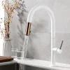 Kitchen Sink Mixer Faucet with Pull Out Sprayer Contemporary, 360 Rotatable Pull Down Single Handle One Hole High Arc Antique Kitchen Taps, Adjustable Cold and Hot Water Hose