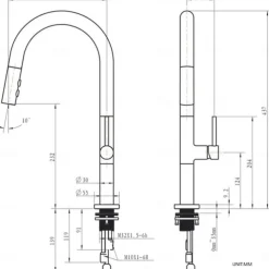 Kitchen Sink Mixer Faucet with Pull Out Sprayer Contemporary, 360 Rotatable Pull Down Single Handle One Hole High Arc Antique Kitchen Taps, Adjustable Cold and Hot Water Hose