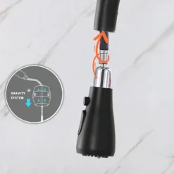 Kitchen Sink Mixer Faucet with Pull Out Spray, 360 Rotating Single Handle Pull Down Tap Nickel Brushed 304 Stainless Steel Deck Mounted Kitchen Vessel Taps