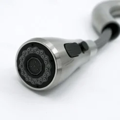 Kitchen Sink Mixer Faucet with Pull Out Spray, 360 Rotating Single Handle Pull Down Tap Nickel Brushed 304 Stainless Steel Deck Mounted Kitchen Vessel Taps