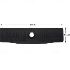 Kitchen Sink Splash Guard, 24in Faucet Mat Splash Catcher, Handle Drip Catcher Tray, Multipurpose for Kitchen Dish Drying Mats Sponge Holder and Bathroom Countertop Protect-Grey