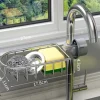 Kitchen Storage Rack Faucet Rack Black Gold Household Sink Dishwashing Sponge Rag Drain Water Hanging Basket Sink