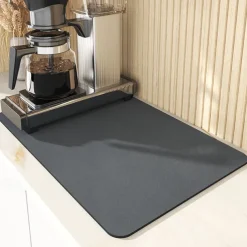 kitchen Super Absorbent Draining Mat Kitchen Draining Mat Super Absorbent Kitchen Sink Drainer Counter Mat Anti-Slip Absorbent Draining Mat Kitchen Counter Quick Dry Dish Drainer Mat