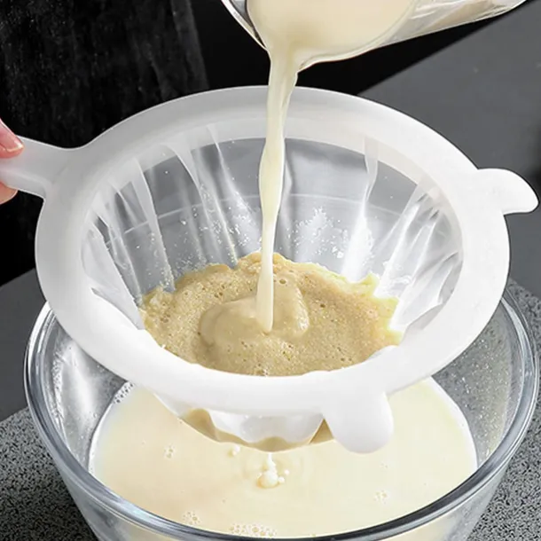 Kitchen Ultra-Fine Nylon Mesh Strainer Food Yogurt Mesh Sieve Plastic Mesh Colander with Handle Mini Brine Shrimp Separation Net for Filtering Juice Juice Milk Honey